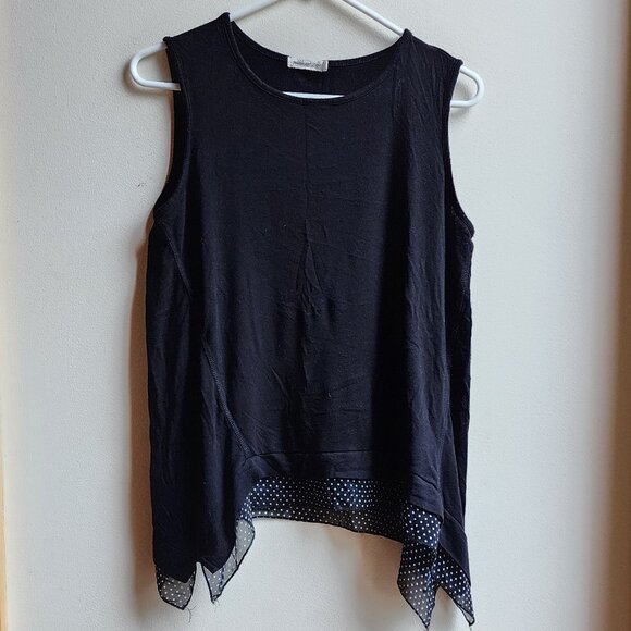 Pebble And Stone Black Angled Tank Top Size Small - Picture 7 of 15